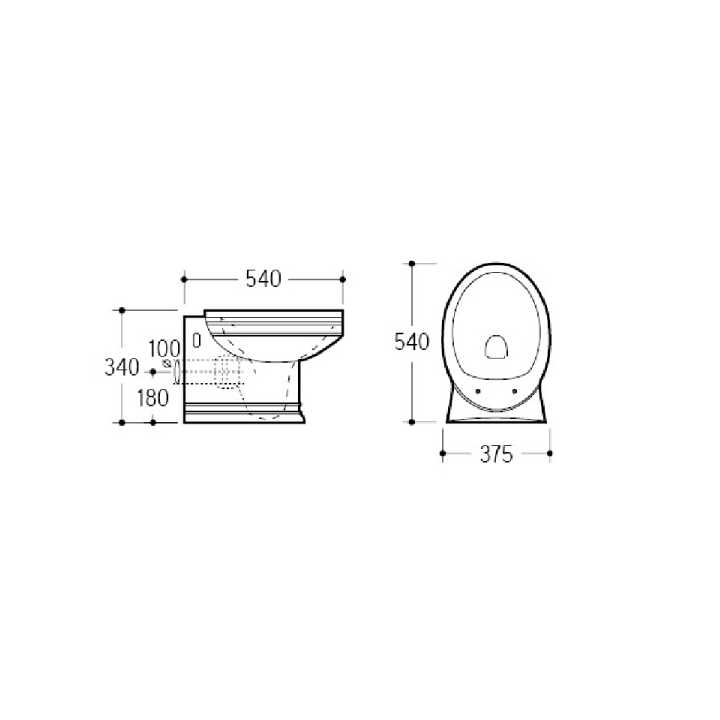Boheme 954 унитаз подвесной White 34x54