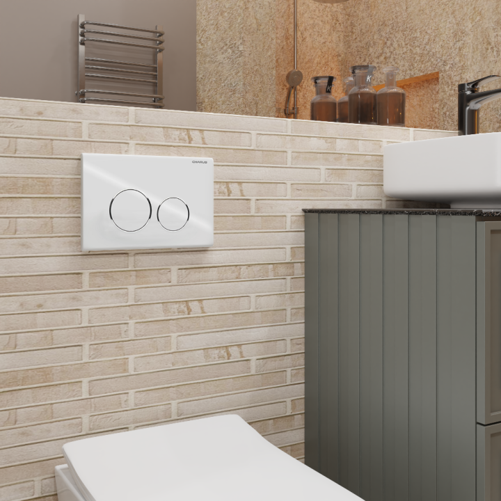 Клавиша смыва Charus Spazio белая - качественная сантехника, FP.330.11.01