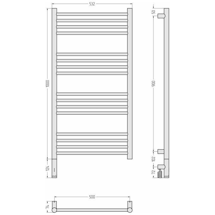 Сунержа Богема 3.1 Полотенцесушитель, 15-6004-1050