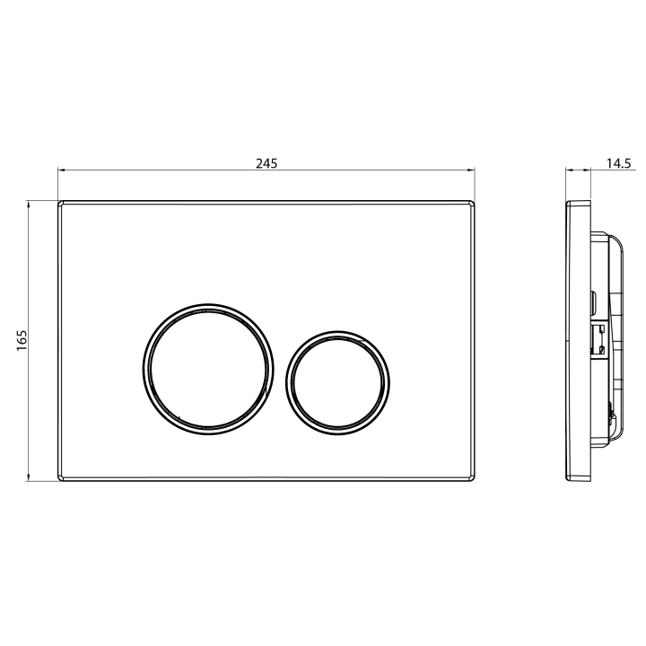 Клавиша смыва Charus Spazio - хром матовый, FP.330.46.01