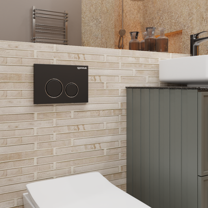 Клавиша смыва Charus Spazio черный матовый, FP.330.DW.01