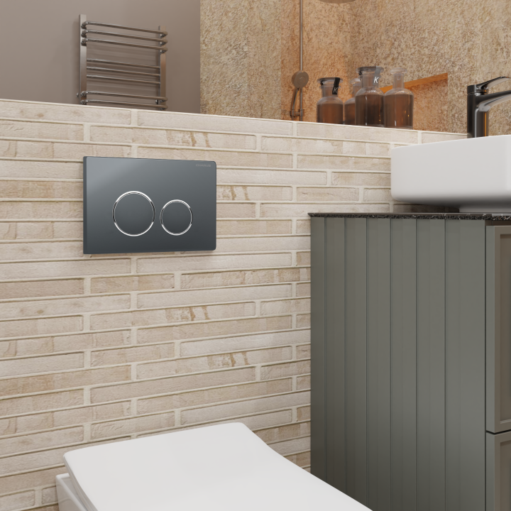 Клавиша смыва Charus Spazio серый – современный дизайн, FP.330.GRP.01