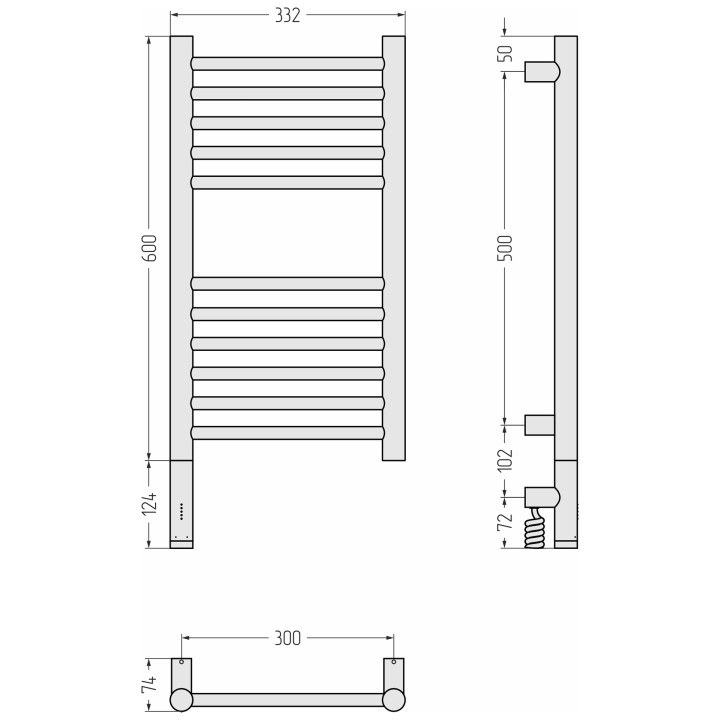 Полотенцесушитель Сунержа Богема 3.1 Золото, 32-6004-6030