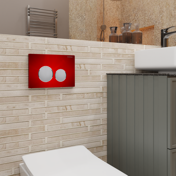 Клавиша смыва Charus Bagliore в красном цвете, FP.330.RED.10