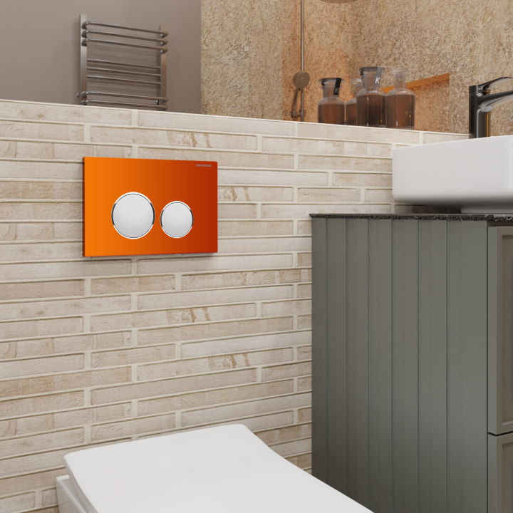 Клавиша смыва Charus Bagliore оранжевая - Трилит, FP.330.FOXY.10