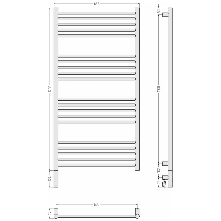 Сунержа Богема 3.1 Полотенцесушитель, 31-6004-1260