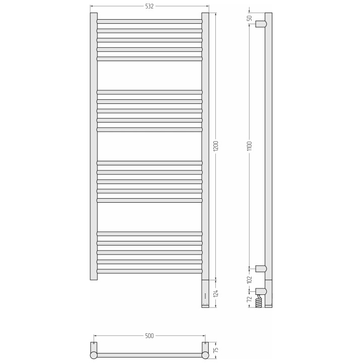 Полотенцесушитель Сунержа Богема 3.1, 30-6005-1250