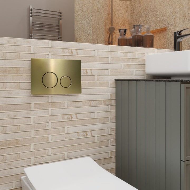 Клавиша смыва Charus Robusto золото - Трилит, FP.330.BG.05