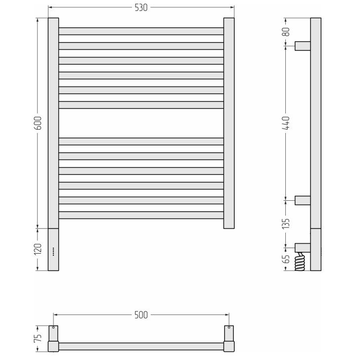 Сунержа Модус 3.1 Полотенцесушитель 60x50 см, 020-5900-6050
