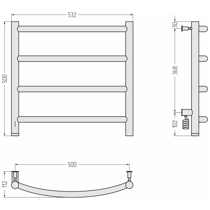 Полотенцесушитель Сунержа Галант 4.0, 00-0830-5050