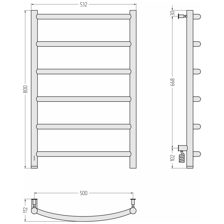 Полотенцесушитель Сунержа Галант 4.0, 00-0830-8050