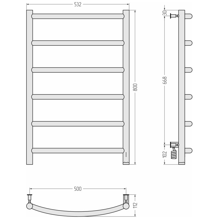 Полотенцесушитель Сунержа Галант 4.0, 15-0831-8050
