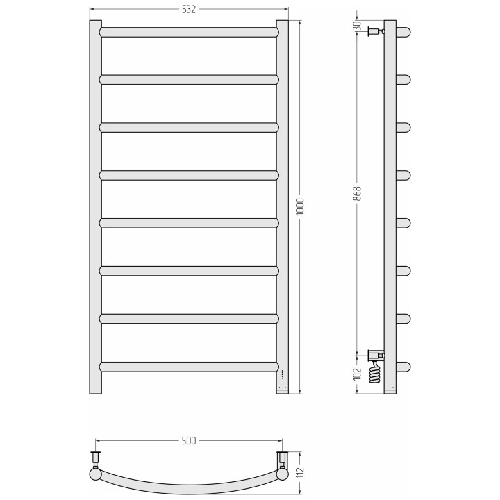 Сунержа Галант 4.0 Полотенцесушитель, 32-0831-1050