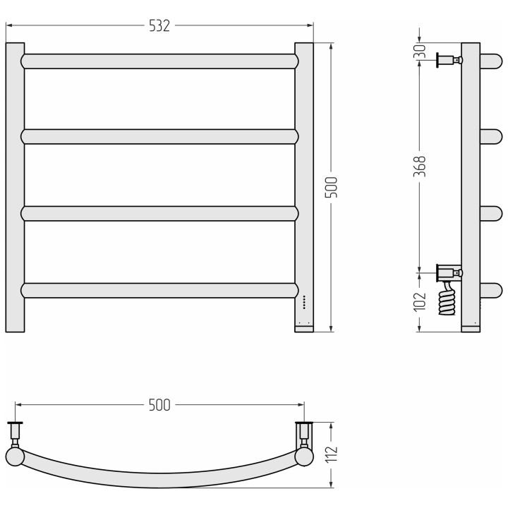 Полотенцесушитель Сунержа Галант 4.0, 071-0831-5050