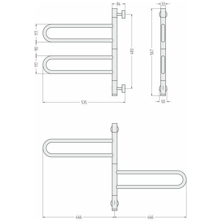 Полотенцесушитель Сунержа Парео 4.0 матовый, 30-0823-0567