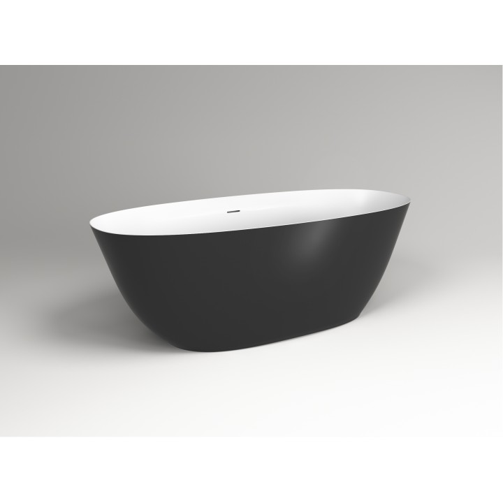 Ванна Plumberia Selection Veloma матовая черная/белая, VELOMA 170BN