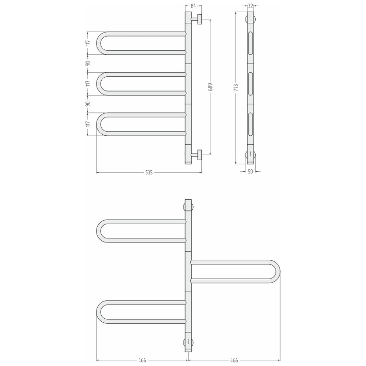 Полотенцесушитель Сунержа Парео 4.0, 020-0823-0773