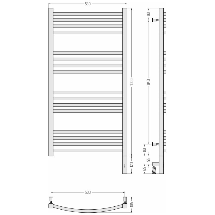 Сунержа Аркус 3.0 Полотенцесушитель электрический жидкостный 100х50 см белый, 12-5705-1050