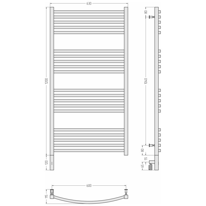 Полотенцесушитель Сунержа Аркус 3.0, 051-5704-1260
