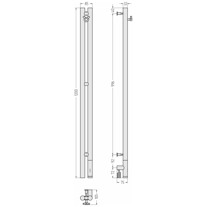 Полотенцесушитель Сунержа 3.0 белый матовый, 30-5843-1253