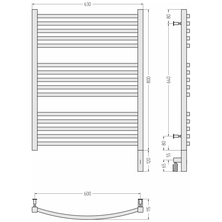 Полотенцесушитель Сунержа Аркус 3.0, 31-5705-8060