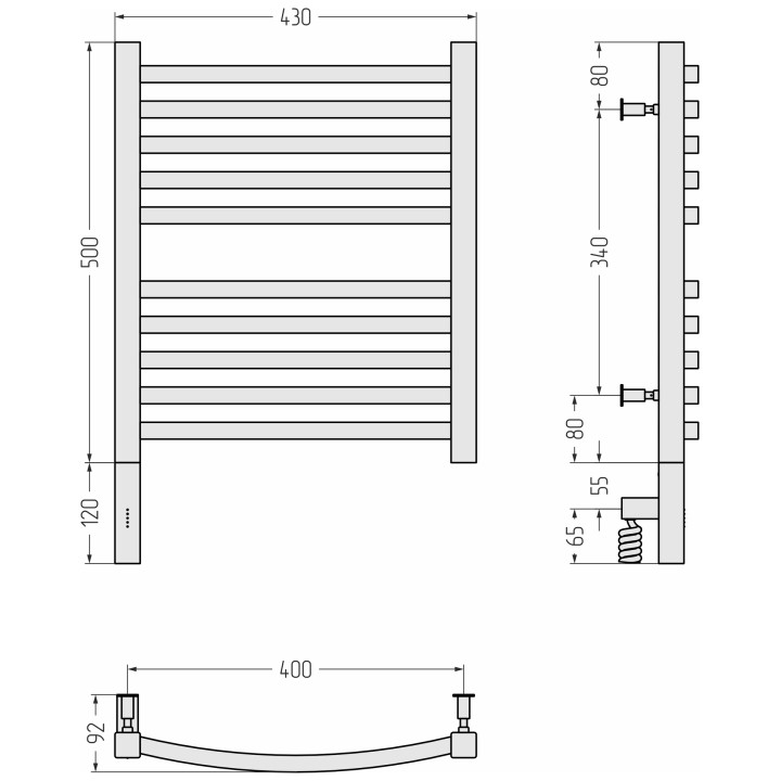 Сунержа Аркус 3.0 Полотенцесушитель, 00-5704-5040