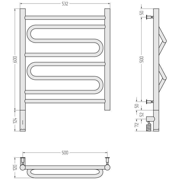 Полотенцесушитель Сунержа Элегия 3.0, 31-5818-6050