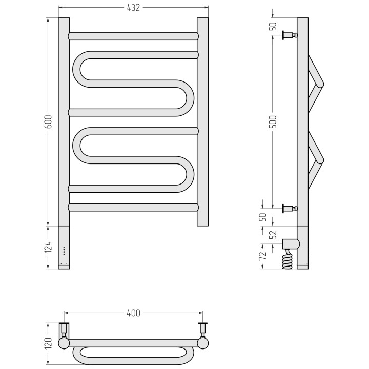Полотенцесушитель Сунержа Элегия 3.0, 31-5818-6040