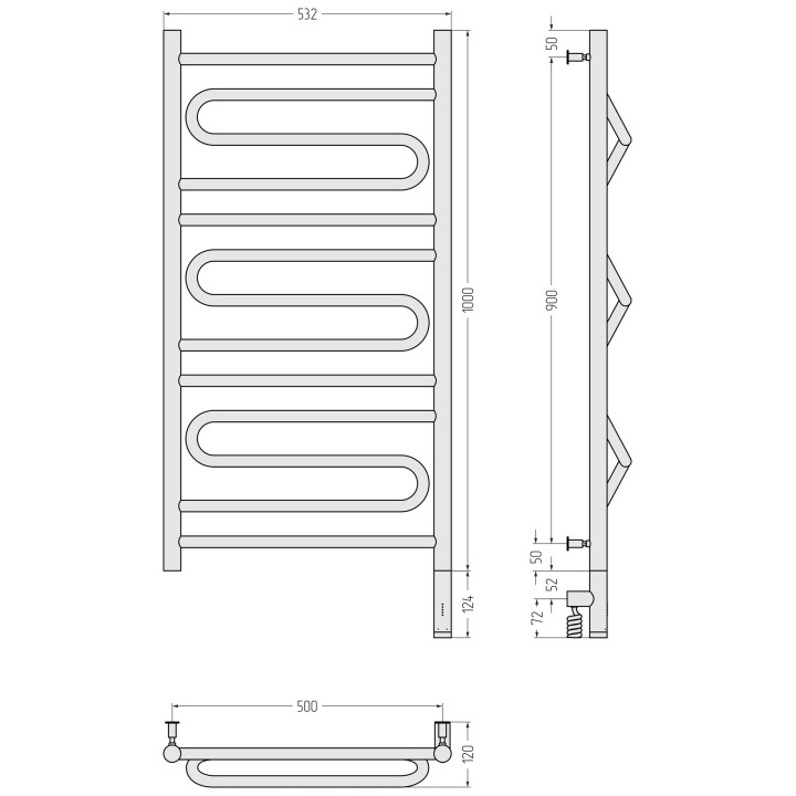 Полотенцесушитель Сунержа Элегия 3.0, 020-5819-1050
