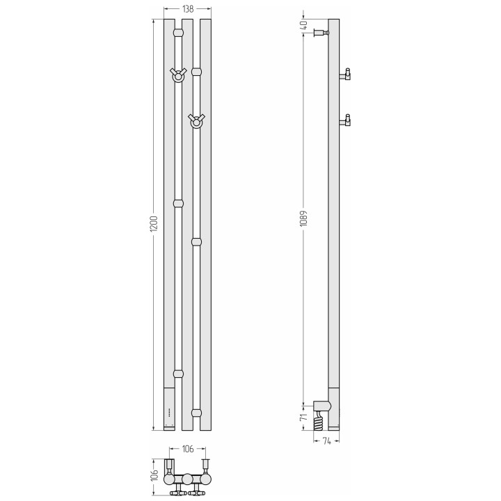 Полотенцесушитель Сунержа Терция 3.0, 30-5844-1211