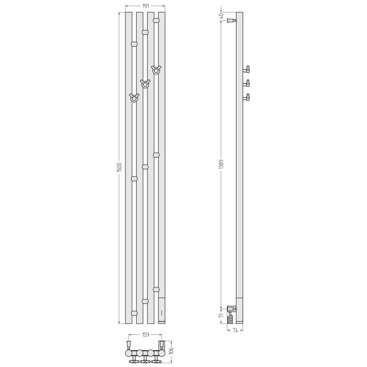 Полотенцесушитель Сунержа Кантата 3.0 черный, 31-5847-1516