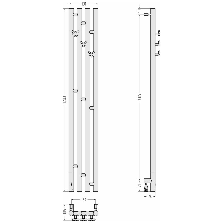 Сунержа Кантата 3.0 — Полотенцесушитель, 15-5846-1216