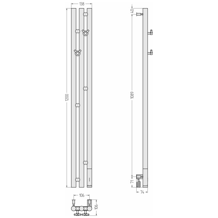 Полотенцесушитель Сунержа Терция 3.0, 15-5845-1211