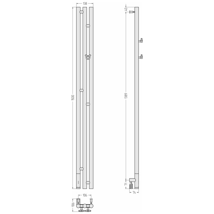 Полотенцесушитель Сунержа Терция 3.0, 00-5844-1511