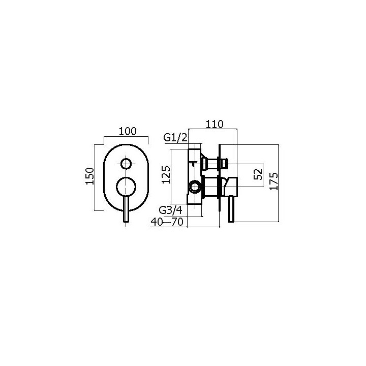 Смеситель Plumberia Selection IXO черный матовый, XO1001NO