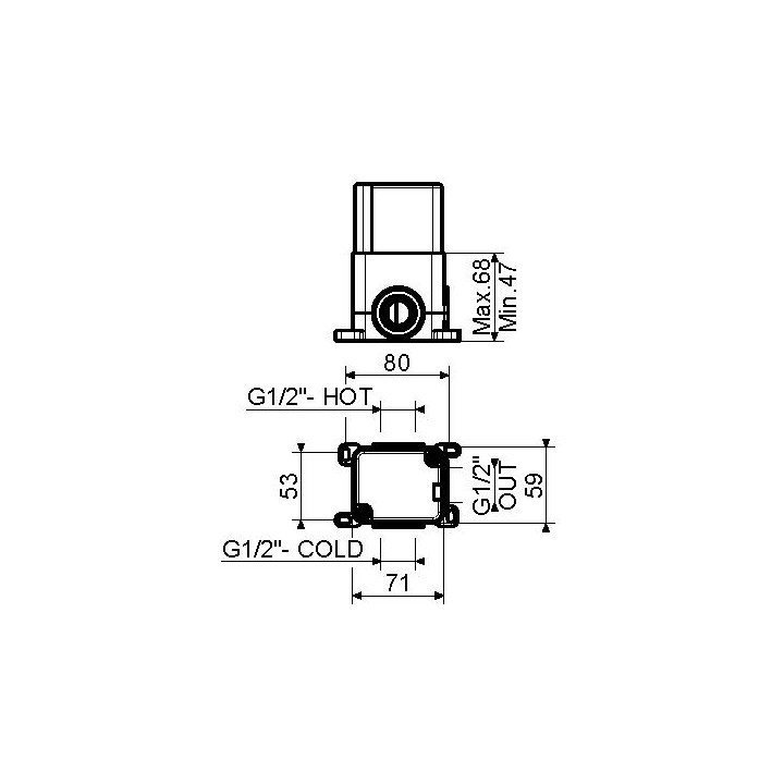 Встраиваемые части для душа и раковины Plumberia, INT9035
