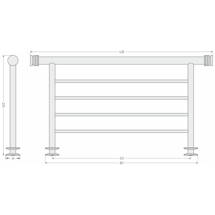 Полка Сунержа 37 см золото, 32-2012-4370