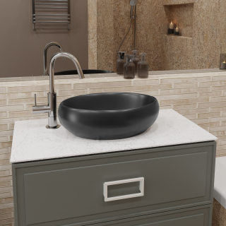 Раковина Charus Northwall 34x49 см черный матовый, 700-022B