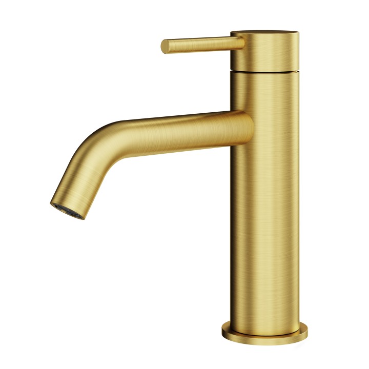 Смеситель Plumberia IXO золото брашированное для раковины, XO0053OB