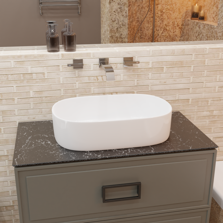 Раковина Charus Tenaro 36.5x56 см белый глянцевый, 700-024W