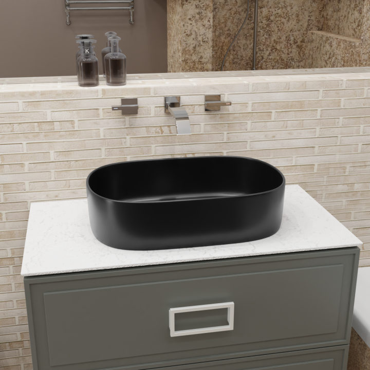 Раковина Charus Tenaro 36.5x56 см, черный матовый, 700-024B