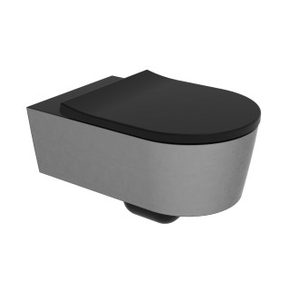 Flaminia Link Унитаз подвесной 37x56x34.5 см Carbone/Silver Black