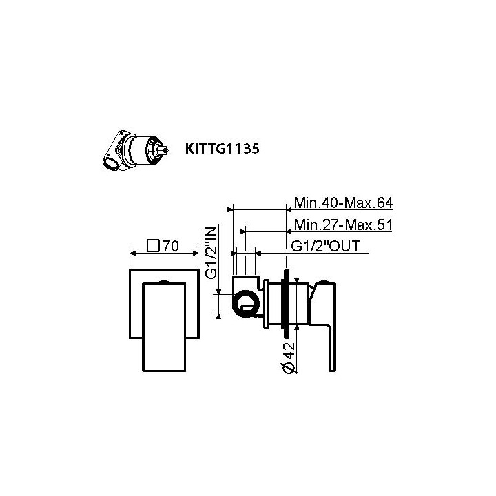 Смеситель для душа Plumberia Selection TAG черный, KITTG1135NO